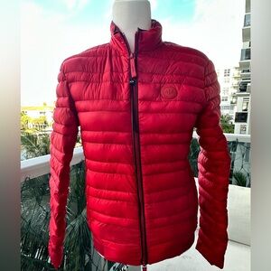 Armani Exchange Men’s XS Red Puffer Bomber Jacket NWT Lightweight Full Zip
